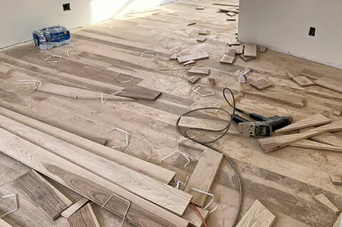 Hardwood floors installation work
