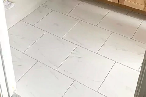 The result of the work after laying the tiles