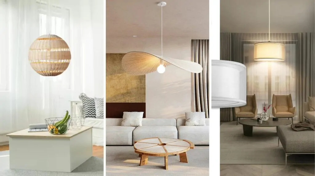 Living Room Lighting with Fabric-Wrapped Cord Lights